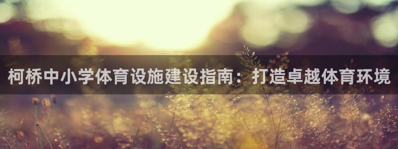 意昂3娱乐平台：柯桥中小学体育设施建设指南：打造卓越